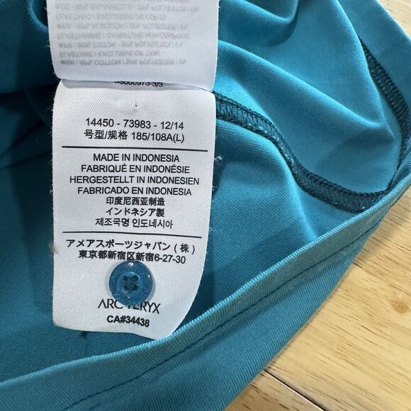 Arc'teryx Captive Relaxed Fit Polo Shirt Men Large SS Performance Blue Outdoor - Picture 10 of 10